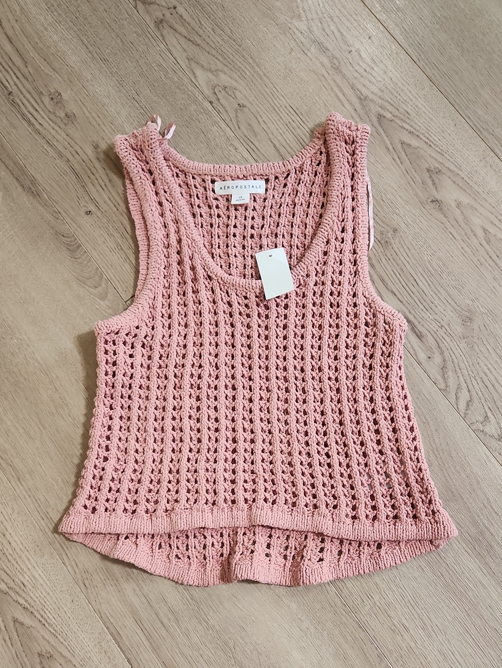 NWT Aeropostale Blush Pink Crochet Tank